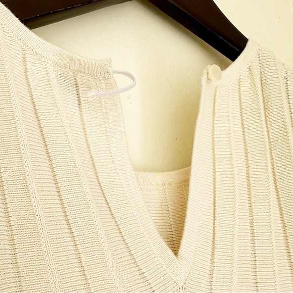NWT J.CREW FACTORY Sleeveless Sweater-Dress Pleated Cream Medium - Picture 6 of 11